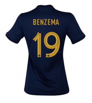 Frankrig Karim Benzema #19 Replika Hjemmebanetrøje Dame VM 2022 Kortærmet